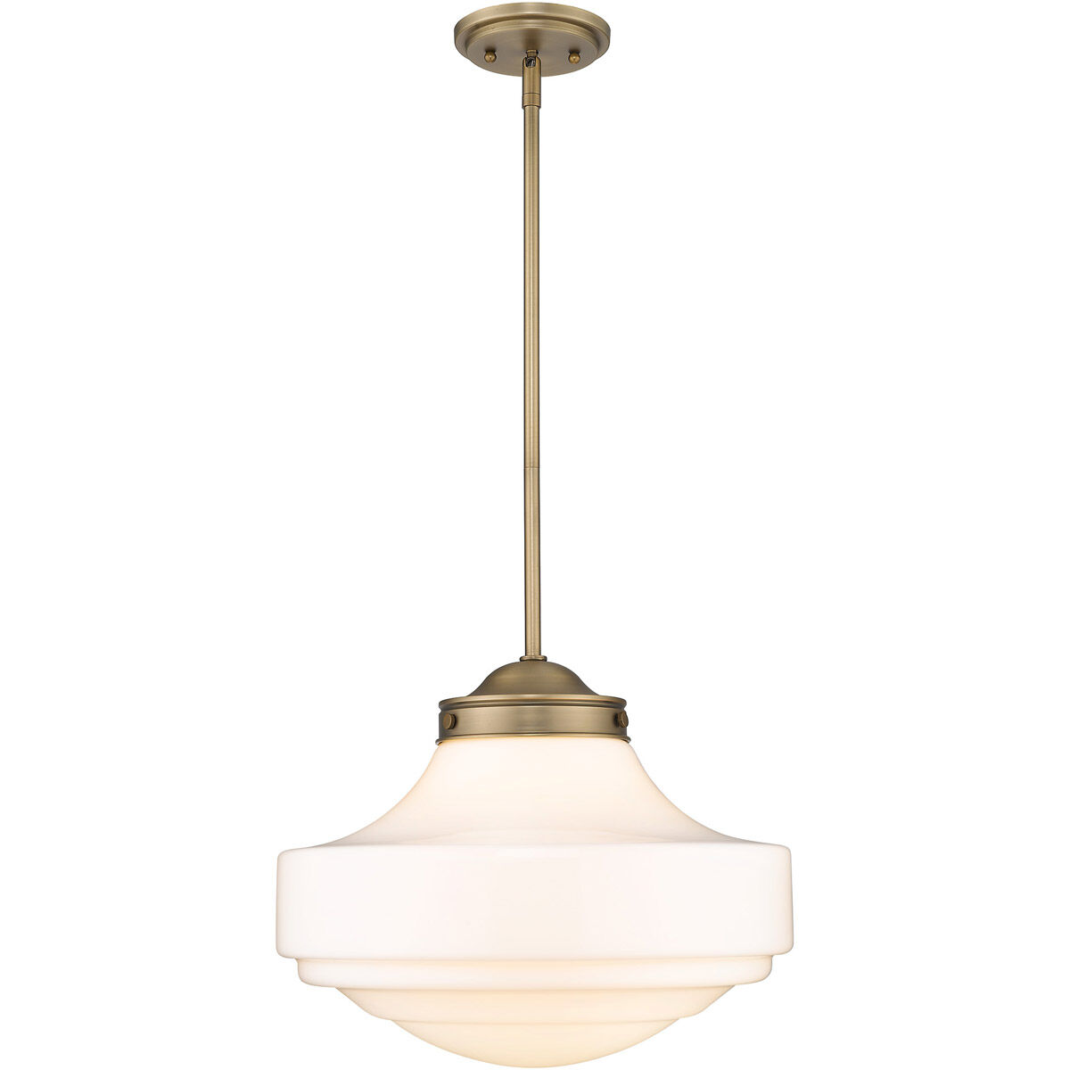 Milk glass brass pendant light outlet